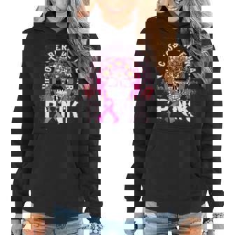 In October We Wear Pink Breast Cancer Awareness Skull Womens Women Hoodie Graphic Print Hooded Sweatshirt - Thegiftio