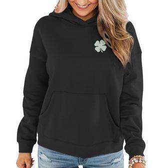 Irish Shamrock Pocket Size Clover St Patricks Day Women Hoodie Graphic Print Hooded Sweatshirt - Thegiftio