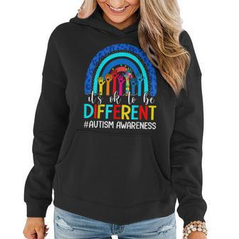 Its Ok To Be Different Autism Awareness Leopard Rainbow Women Hoodie | Mazezy