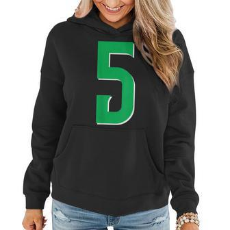 Jersey Green Number 5 Sports Team Back Women Hoodie Graphic Print Hooded Sweatshirt - Thegiftio UK