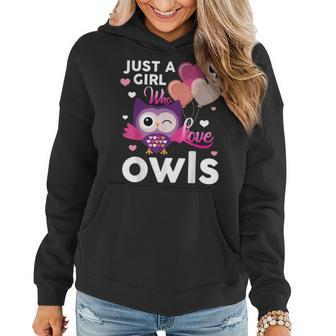 Just A Girl Who Love Owls Funny Gift Owl Mom Women Hoodie | Mazezy