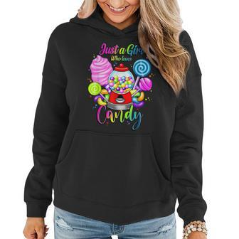 Just A Girl Who Loves Candy Rainbow Sweets Tester Gift Women Hoodie | Mazezy