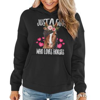 Just A Girl Who Loves Horses Riding Love-R Birth-Day Gift Women Hoodie - Seseable