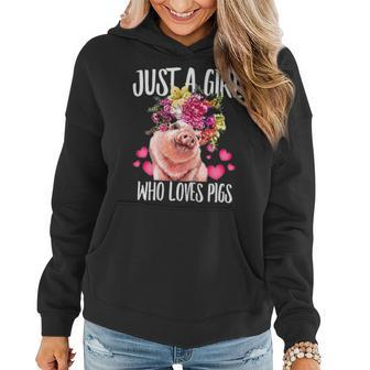 Just A Girl Who Loves Pigs Lover Dad Mom Funny Kidding Women Hoodie - Seseable