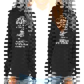 Just A Grumpy Old Man Driving Pontoon Funny Retirement Boat Women Hoodie - Thegiftio UK