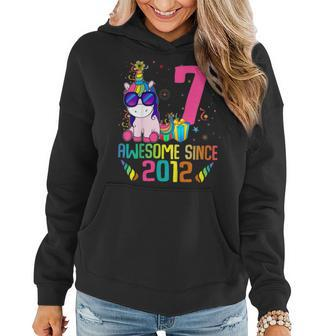 Kids 7 Years Old 7Th Birthday Unicorn Shirt Girl Daughter Gift Pa Women Hoodie | Mazezy