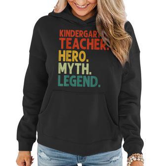 Kindergarten Lehrer Held Mythos Legende Vintage Lehrertag Frauen Hoodie - Seseable