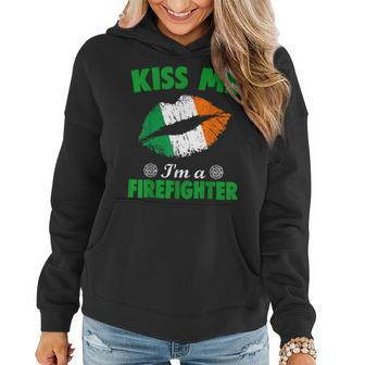 Kiss Me Im A Firefighter Irish Patricks Day For Men Women Women Hoodie | Mazezy