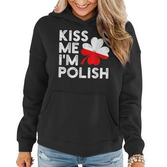 Kiss Me Im Polish Funny St Patricks Day Love Poland Women Hoodie - Seseable