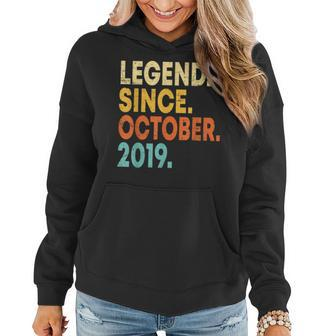 Legend Since October 2019 3Rd B-Day Gift 3 Years Old Women Hoodie Graphic Print Hooded Sweatshirt - Thegiftio UK