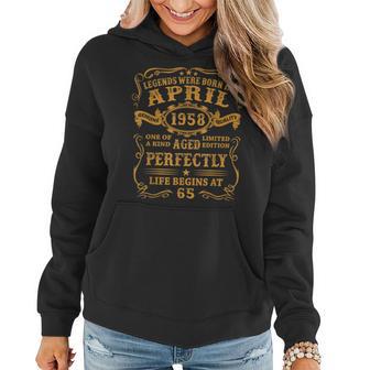 Legenden Wurden Im April 1958 Geschenk 65 Geburtstag Mann V6 Frauen Hoodie - Seseable