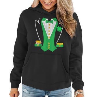 Leprechaun Tuxedo Patricks Day Diy Irish Halloween Costume Women Hoodie - Seseable