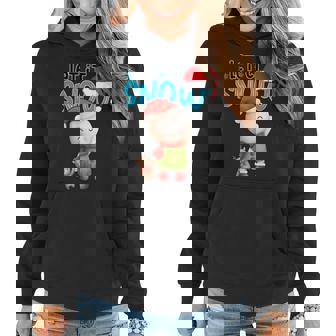 Let It Snow Christmas Women Hoodie Graphic Print Hooded Sweatshirt - Thegiftio