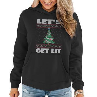 Lets Get Lit Funny Ugly Christmas Cool Gift Women Hoodie - Monsterry AU
