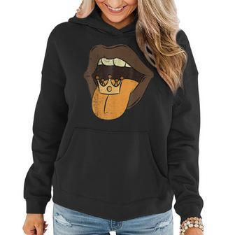 Lips With Tongue Out Black History Month Afro Frican Pride Women Hoodie - Seseable