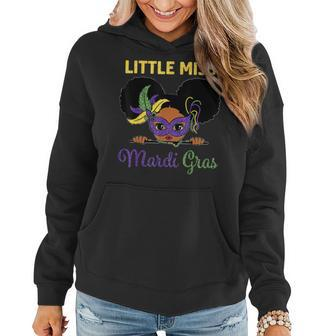 Little Miss Mardi Gras Face Melanin Kids Toddler Women Hoodie - Seseable