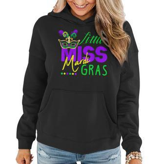Little Miss Mardi Gras Jester Hat Mardi Beads New Orleans Women Hoodie - Seseable