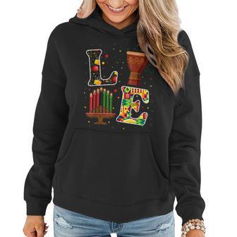 Love Happy Kwanzaa Decorations Unity Cup Kinara Candles V2 Women Hoodie - Thegiftio UK