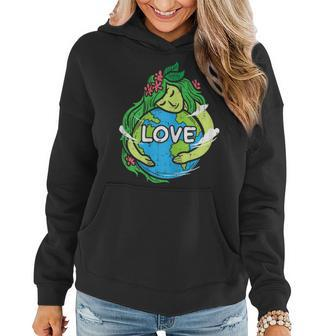 Love Mother Earth Planet Hug Nature Environment Earth Day Women Hoodie - Thegiftio UK