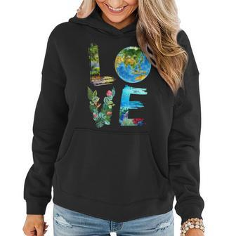Love The Earth Kids Teacher Earth Day Everyday Environment Women Hoodie | Mazezy