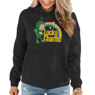 Lucky Charm Leprechaun Rainbow Shamrock St Paddys Day Women Hoodie | Mazezy