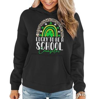 Lucky To Be A School Counselor Rainbow St Patricks Day Women Hoodie - Thegiftio UK