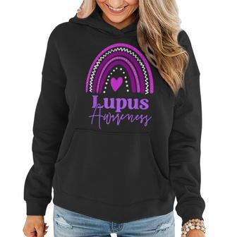 Lupus Awareness Month Purple Rainbow Heart For Women Women Hoodie | Mazezy
