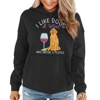 Lustig Ich Mag Hund Und Wein Frauen Hoodie - Seseable