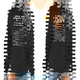 Mac And Cheese Nutrition Funny Thanksgiving Mac N Cheese Women Hoodie Graphic Print Hooded Sweatshirt - Thegiftio UK