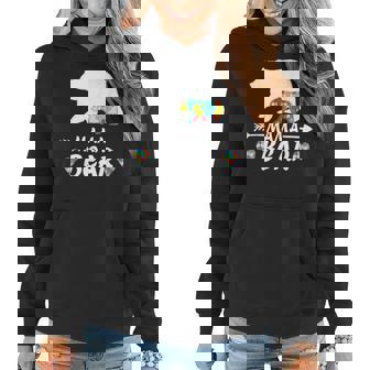 Mama Bear Of A Warrior Autism Awareness Support Autistic Women Hoodie | Mazezy