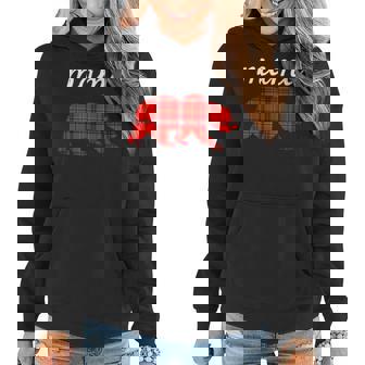 Mama Bear Papa Bear Baby Bear - Christmas Mama Bear Plaid Women Hoodie Graphic Print Hooded Sweatshirt - Thegiftio
