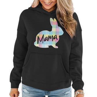 Mama Bunny Rabbit Pastel Plaid Mother Mommy Mom Easter Women Hoodie | Mazezy