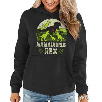 Mama Dinosaur T Rex Mamasaurus 4 Kids Matching Family Women Hoodie - Seseable