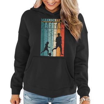 Mannschaftspapitän Vater Sohn Fußballer Fußball Papa Frauen Hoodie - Seseable