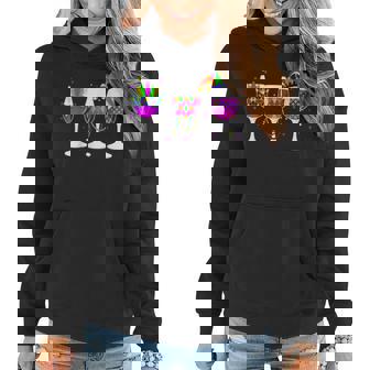 Mardi Gras Glass Of Wine Funny Drinking Wine For Men Women Women Hoodie | Seseable CA