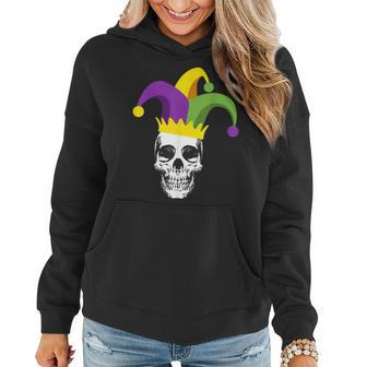 Mardi Gras Skull Jester Hat Funny Parade Costume V3 Women Hoodie - Seseable