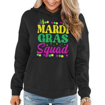 Mardi Gras Squad Funny Mask Bead Festival Parade New Orleans Women Hoodie - Seseable