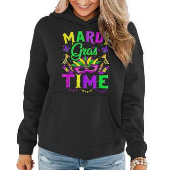 Mardi Gras Time Feathered Krewes Mask Funny Mardi Gras V2 Women Hoodie - Seseable