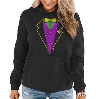 Mardi Gras Tuxedo Vest Costume Funny Carnival Parade Women Hoodie - Seseable