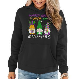Mardi Gras With My Gnomies Costume Outfit Gnome Mardi Gras Women Hoodie - Seseable