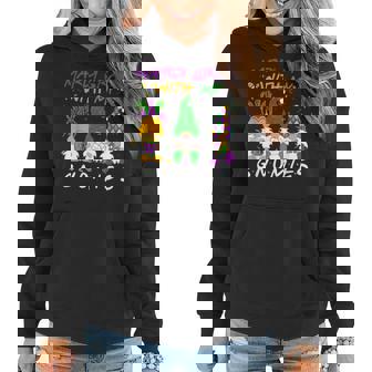 Mardi Gras With My Gnomies Costume Outfit Gnome Mardi Gras Women Hoodie - Seseable