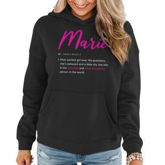 Marie Sarcastic Name Definition Gift For Marie Women Hoodie | Mazezy
