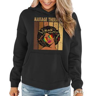 Massage Therapist Afro African American Black History Month Women Hoodie - Seseable