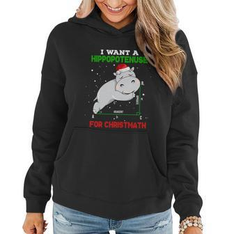 Math Christmas Pajama I Want A Hippopotenuse For Christmath Women Hoodie - Monsterry CA