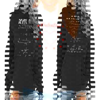 Math Is My Valentine Hearts Equation Funny Valentines Day Women Hoodie | Seseable UK