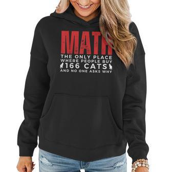 Math Teacher Student Cat Lover Mathematics Humor Women Hoodie | Mazezy