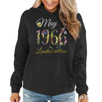 May 1966 55 Year Old Sunflower Floral 55Th Birthday Gift Women Hoodie | Mazezy