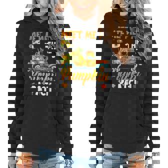 Meet Me At The Pumpkin Patch Truck Halloween Fall Women Hoodie Graphic Print Hooded Sweatshirt - Thegiftio UK