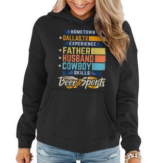 Mens Father Husband Cowboy Beer Sports Dallas Tx Dad Fathers Day Women Hoodie - Thegiftio UK