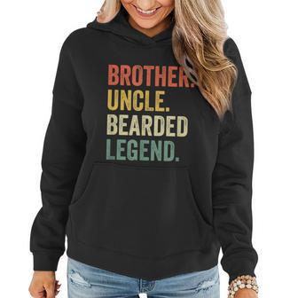 Mens Funny Bearded Gift Brother Uncle Beard Legend Vintage Retro Gift Women Hoodie - Monsterry AU